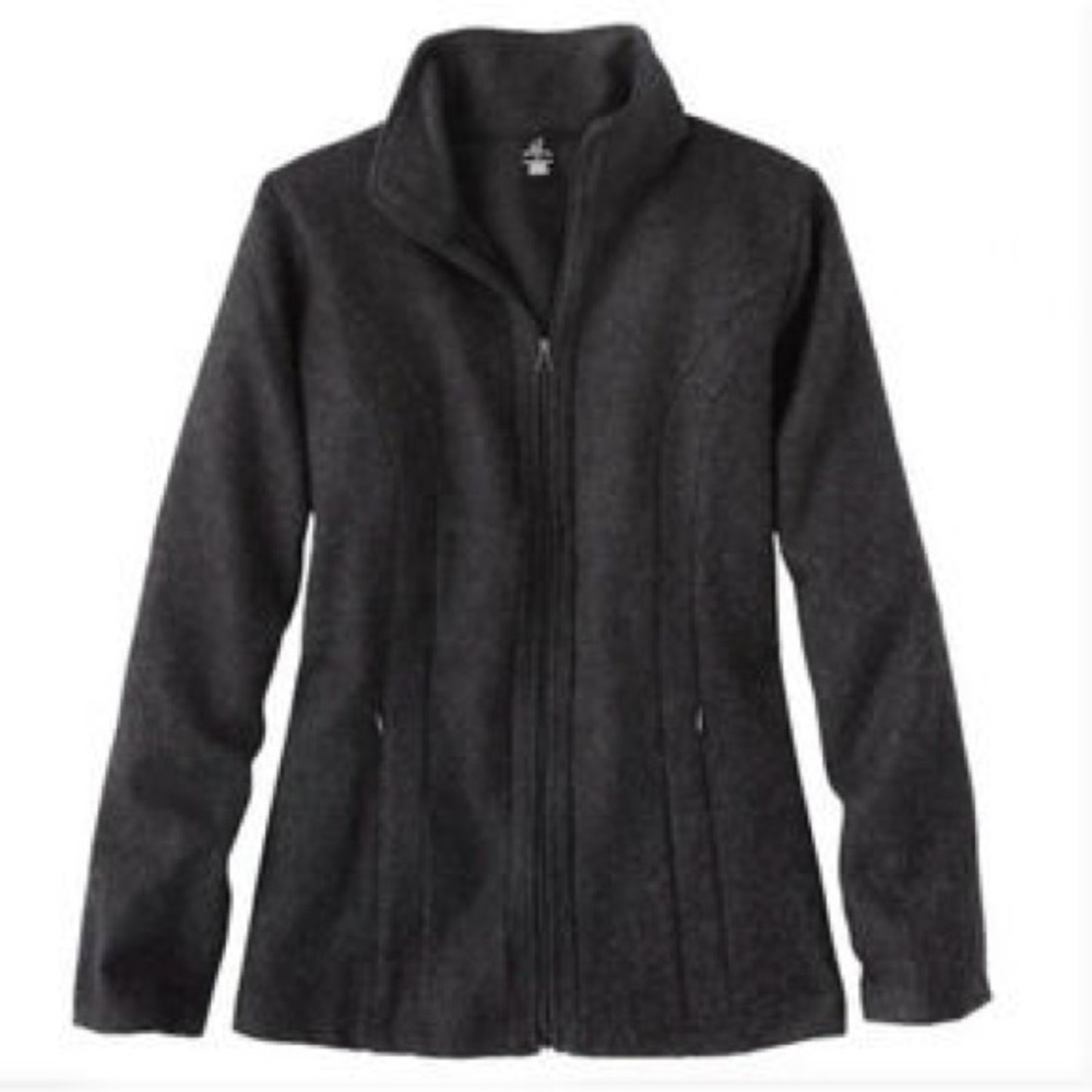 Woolx Brinley Merino Jacket charcoal grey full zip size S